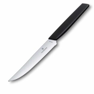 Victorinox Swiss Modern 12cm Serrated Steak Knife - Black