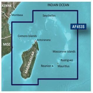 Garmin BlueChart G3 Vision VAF453S Indian Ocean, Mascarene Plateau and Madagascar Charts