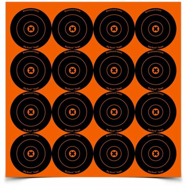 Birchwood Casey Big Burst 3 Inch Bull's-Eye Targets - 3 Sheets; 48 Targets