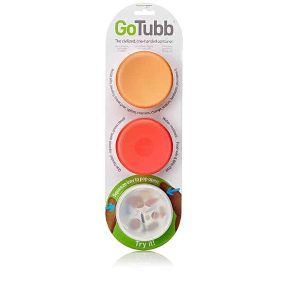 Humangear GoTubb 3-Pack Medium Container - Clear/Orange/Red