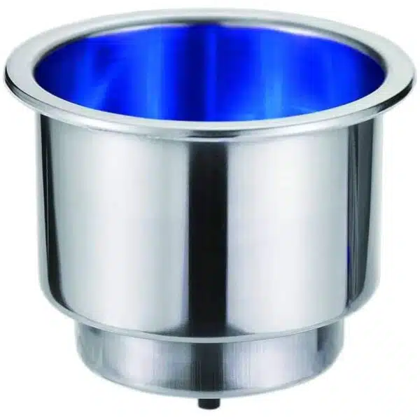 Easterner Stainless Steel Cup Holder With LED - 4 Pack Blue
