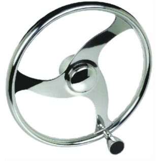 Quicksilver 13.5" Stainless Steel Steering Wheel With Knob
