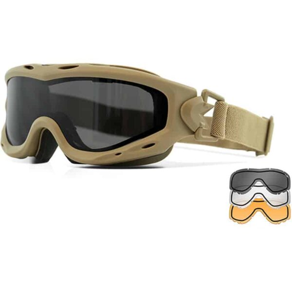 Wiley X Spear Dual Smoke Clear Rust Lens Matte Tan Goggles