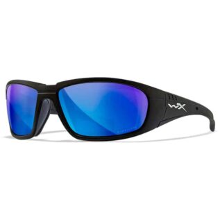 Wiley X WX Boss Polarized Blue Mirror Lens Matte Black Frame Sunglasses