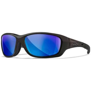 Wiley X WX Gravity Captivate Polarized Blue Mirror Lens Black Crystal Frame Sunglasses