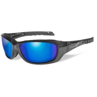 Wiley X WX Gravity Polarized Blue Mirror Lens Black Crystal Frame Sunglasses