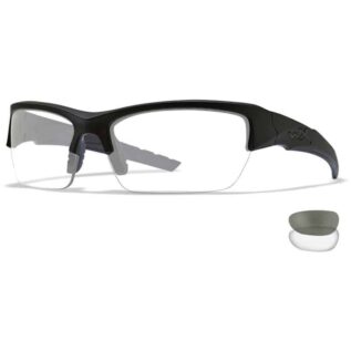Wiley X WX Valor Grey Clear Lens Matte Black Frame Sunglasses