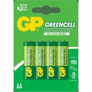 GP Greencell Carbon Zinc AA Batteries