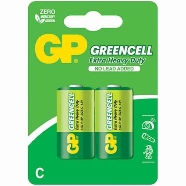 GP Greencell Carbon Zinc C-Size Batteries