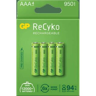 GP Recyko AAA 950mAh Rechargeable Batteries