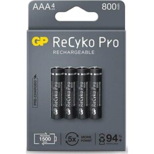 GP Recyko Pro AAA 800mAh Batteries - 4 Pack