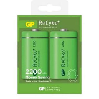 gp recyko rechargeable d-size 2200mah batteries