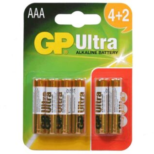 GP Ultra Alkaline AAA Batteries - 6 Pack