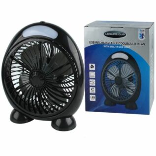 LeisureQuip USB Rechargeable Cool Blaster Fan With LED & Powerbank