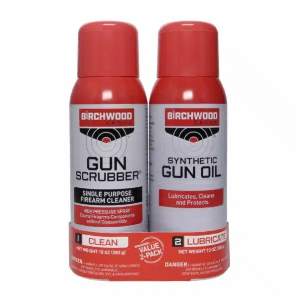 Birchwood Casey Gun Scrubber & Synthetic Gun Oil Aerosol Combo Pack