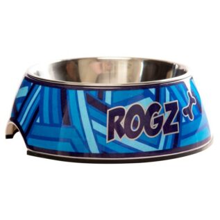 Rogz 2-in-1 Small 160ml Bubble Dog Bowl,Navy Zen Design