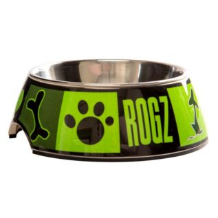 Rogz 2-in-1 Small 160ml Bubble Dog Bowl, Lime Juice Design