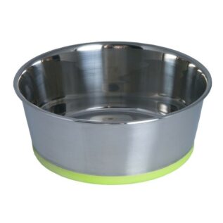 Rogz Stainless Steel Small 550ml Slurp Dog Bowl, Lime Base