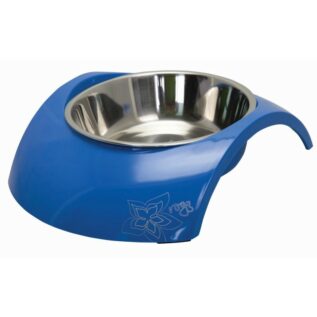 Rogz 2-in-1 Small 160ml Luna Dog Bowl, Blue
