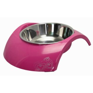 Rogz 2-in-1 Small 160ml Luna Dog Bowl, Pink