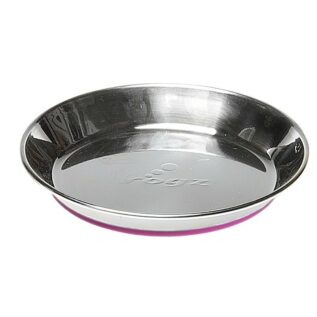 Rogz Catz Bowlz Stainless Steel 200ml Anchovy Cat Bowl, Pink Base