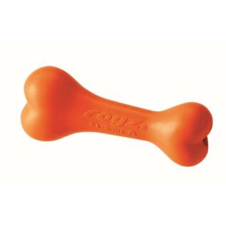 Rogz Da Bone Medium 140mm Jawgym Dog Chew Toy, Orange