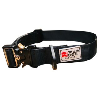 War Dog Medium Black Delta Rigid Tactical Dog Collar