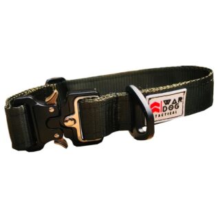 War Dog Small Olive Delta Rigid Tactical Dog Collar