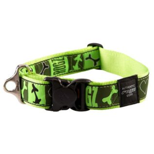 Rogz Fancy Dress Extra Extra Large 40mm Special Agent Dog Collar, Lime Juice Design