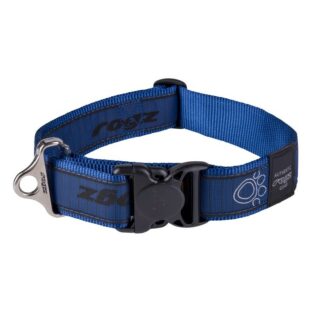 Rogz Fancy Dress Extra Extra Large 40mm Special Agent Dog Collar, Navy Paw Design