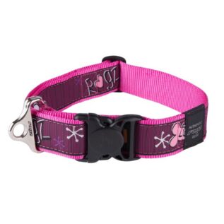 Rogz Fancy Dress Extra Extra Large 40mm Special Agent Dog Collar, Pink Love Design