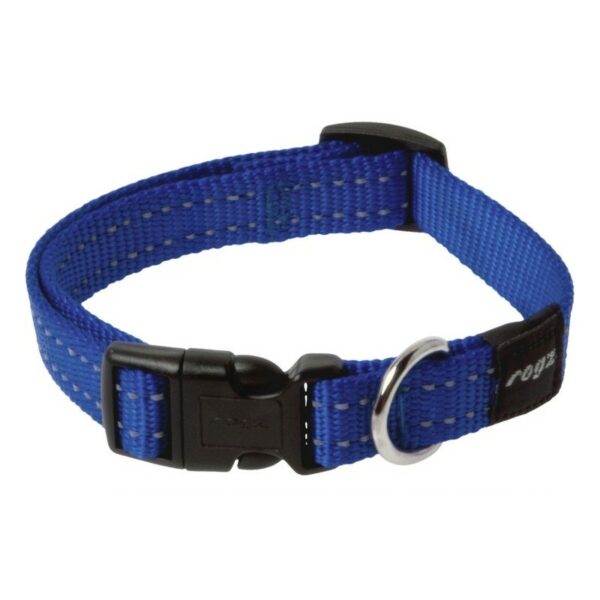 Rogz Utility Medium 16mm Snake Dog Collar, Blue Reflective