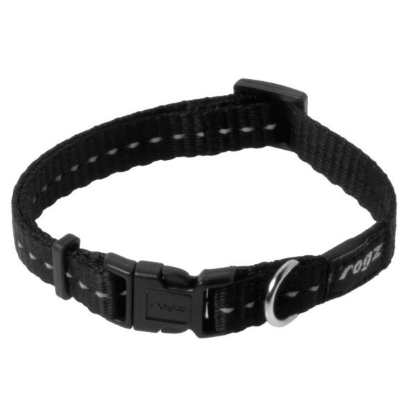 Rogz Utility Small 11mm Nitelife Dog Collar, Black Reflective