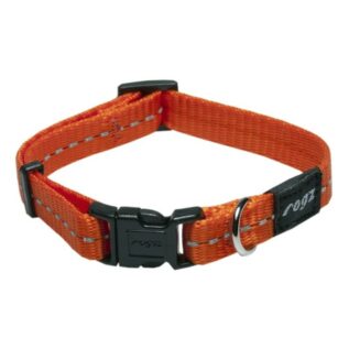 Rogz Utility Small 11mm Nitelife Dog Collar, Orange Reflective