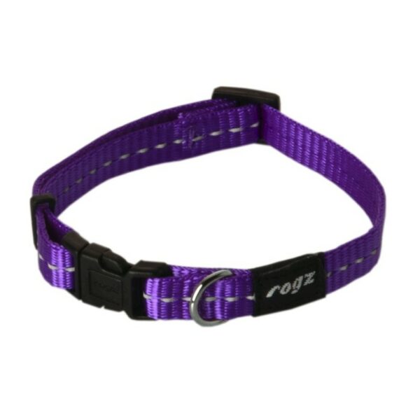Rogz Utility Small 11mm Nitelife Dog Collar, Purple Reflective