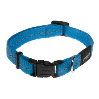 Rogz Utility Small 11mm Nitelife Dog Collar, Turquoise Reflective