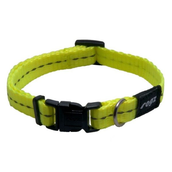 Rogz Utility Small 11mm Nitelife Dog Collar, Dayglo Yellow Reflective