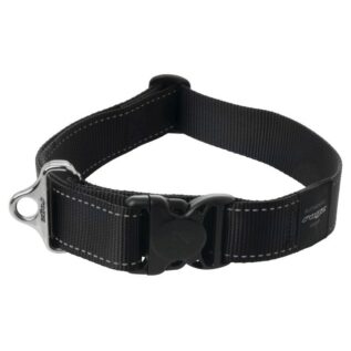 Rogz Utility Extra Extra Large 40mm Landing Strip Dog Collar, Black Reflective