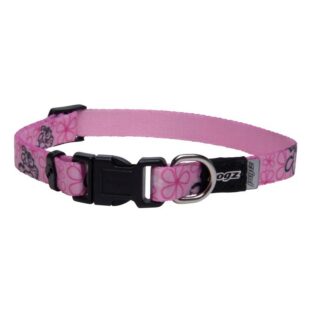 Rogz Pupz YoYo Small 12mm Yip Yap Puppy Collar, Pink Roxi Design