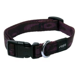 Rogz Alpinist Medium 16mm Matterhorn Dog Collar, Purple Rogz Design