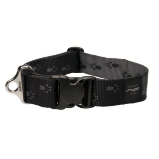 Rogz Alpinist Extra Extra Large 40mm Big Foot Dog Collar, Black Rogz Design