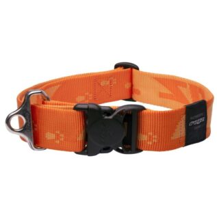 Rogz Alpinist Extra Extra Large 40mm Big Foot Dog Collar, Orange Rogz Design