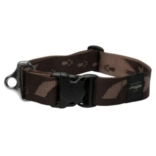 Rogz Alpinist Extra Extra Large 40mm Big Foot Dog Collar, Chocolate Rogz Design