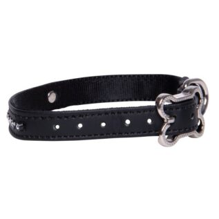 Rogz Lapz 13mm Small Luna Pin Buckle Dog Collar, Black