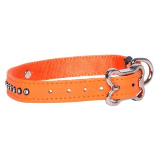 Rogz Lapz 13mm Small Luna Pin Buckle Dog Collar, Orange