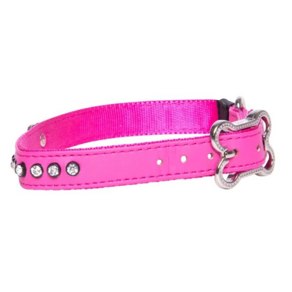Rogz Lapz 16mm Medium Luna Pin Buckle Dog Collar, Pink