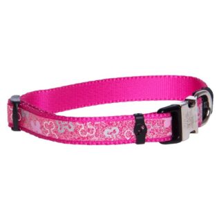 Rogz Lapz 13mm Small Trendy Side Release Dog Collar, Pink Bones