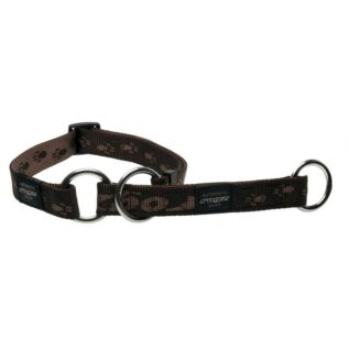 Rogz Alpinist Medium 16mm Matterhorn Web Half-Check Dog Collar, Chocolate Rogz Design