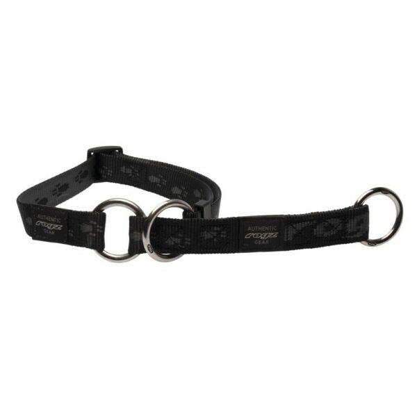 Rogz Alpinist Large 20mm K2 Web Half-Check Dog Collar, Black Rogz Design