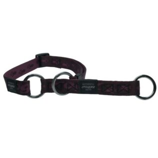 Rogz Alpinist Large 20mm K2 Web Half-Check Dog Collar, Purple Rogz Design